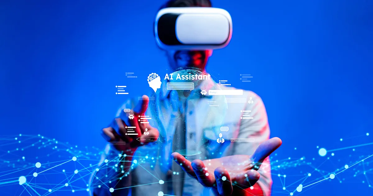 Human interact with AI artificial intelligence virtual assistant chatbot